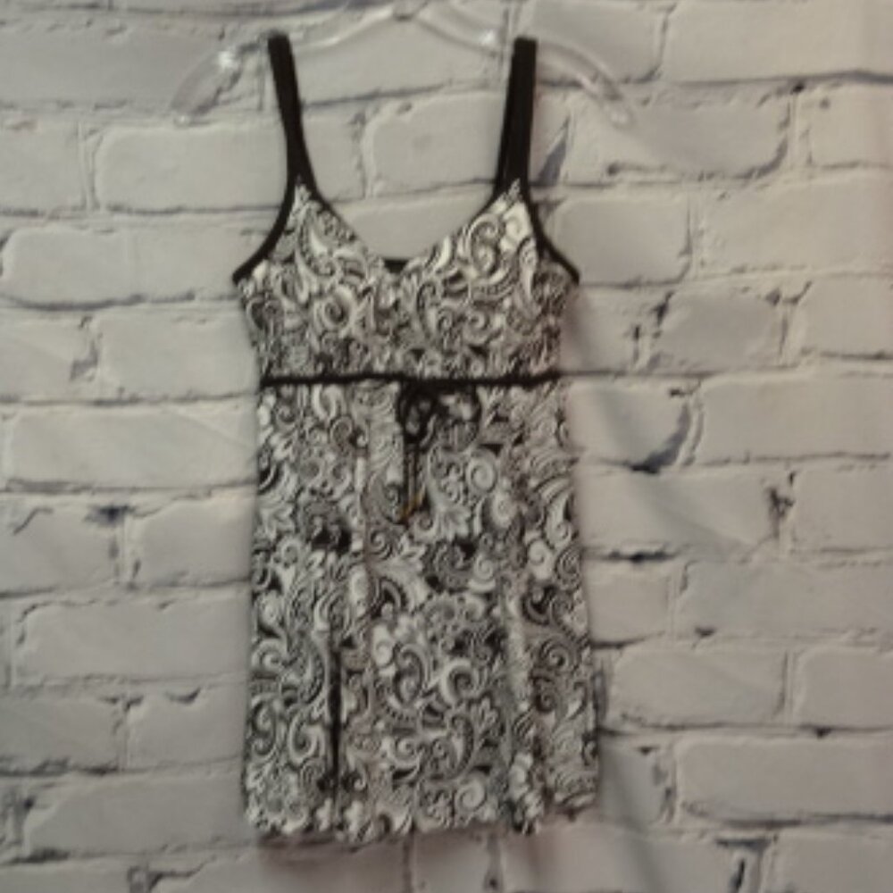 It Figures! Brown & White Paisley Print Swimsuit, NWT